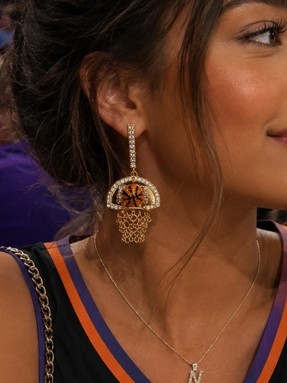 Betsey Johnson | Basketball Hoop Earrings with Rhinestones 🏀